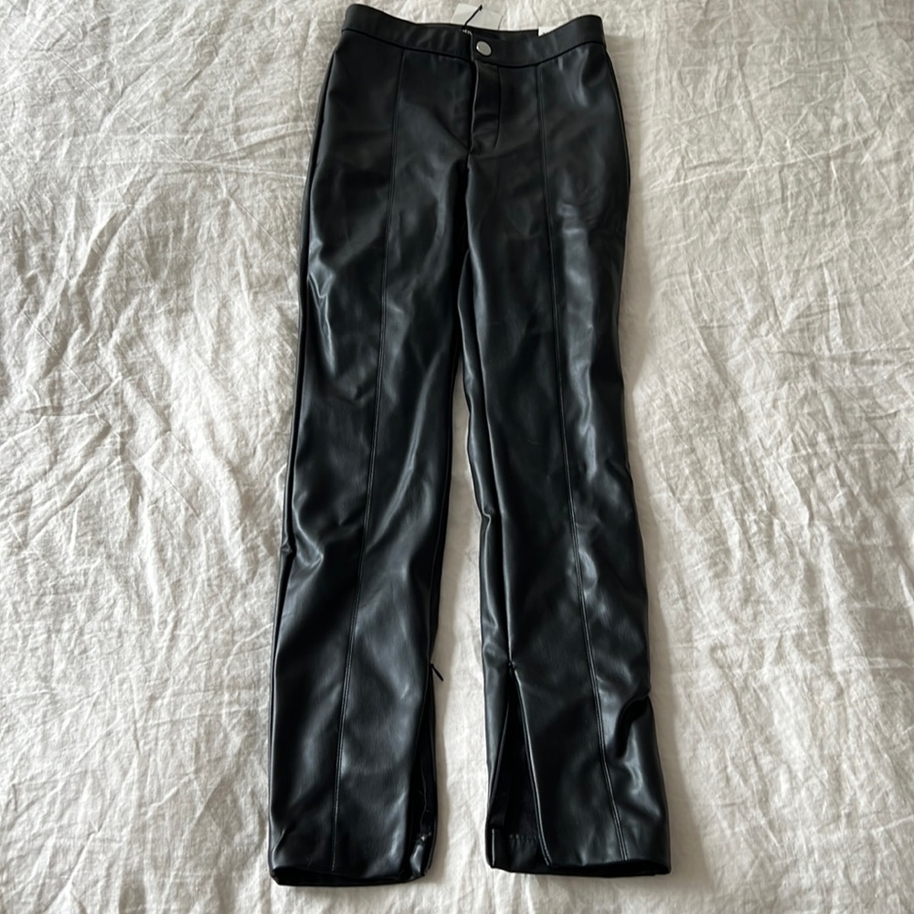 NWT ZARA BLACK LEATHER PANTS